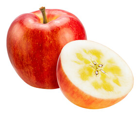 Honey Apple on white backgroung,  Red Apple with honey coreon white PNG File.