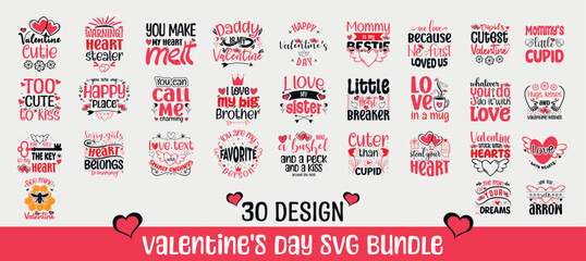 Valentine's day svg bundle. Valentine's day t-shirt design svg bundle
