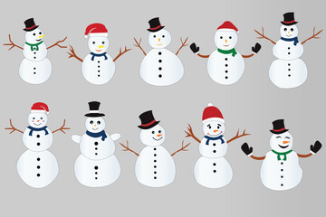 Snowman clipart set