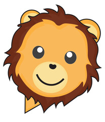 Cute Lion Character in Speech Bubble