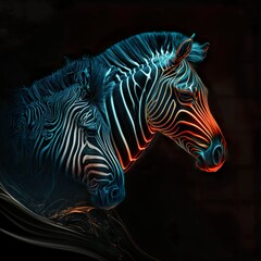 Zebra abstract.Generative AI