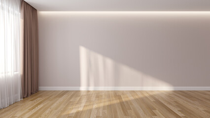 Modern Interior, Empty Living Room - 3d rendering