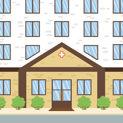 City hospital facade - illustration