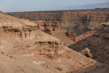 Canyon with sand red rocks. Famous place