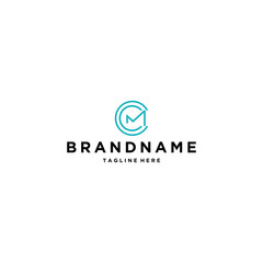 Letter CM MC circle shape logo design template