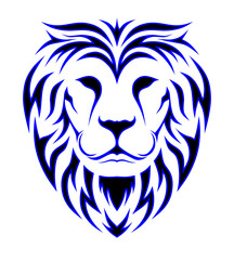 lion logo on black-blue colour - illustration