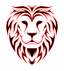 lion logo on black-red colour - illustration