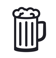 Big beer mug with foam icon
