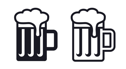 Glass of beer vector icon