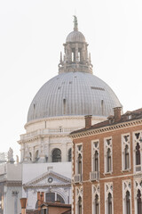 architectural detail of the church Santa Maria della Salute in Venice, Italy 