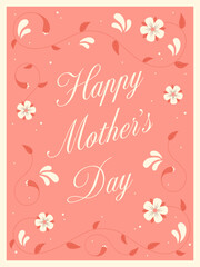 Happy Mother's Day greeting card with flowers.