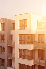 European contemporary flat house exterior.