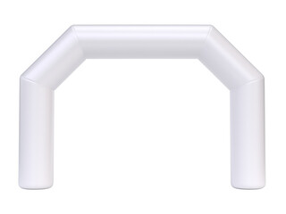 Inflatable gate as finish line on white background 3d rendering