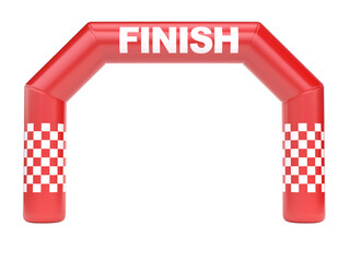 Inflatable gate as finish line on white background 3d rendering