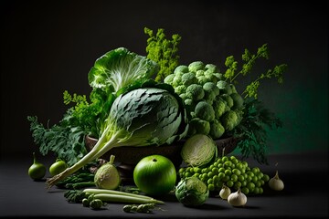 Green Vegetables, Vegetarian, Generative AI