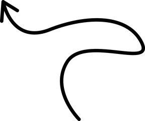 Cartoon arrow flat icon Curly line