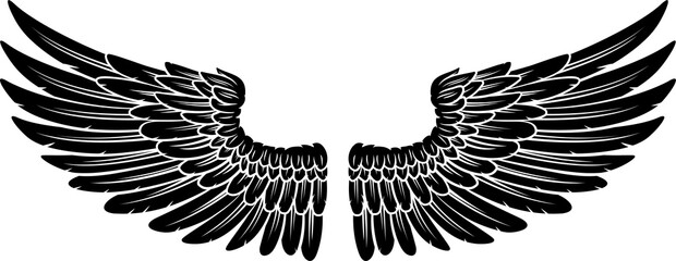 Pair of Spread Eagle or Angel Feather Wings