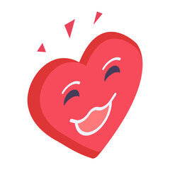 Romantic Mood or Heart Smiling isometric view Concept, Facial expression Vector Icon design, Love and romance symbol, Valentines Day Sign, fascination and glamour stock illustration, 