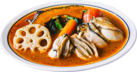 Japanese soup curry northern food of Sapporo, Hokkaido Isolated background for decor