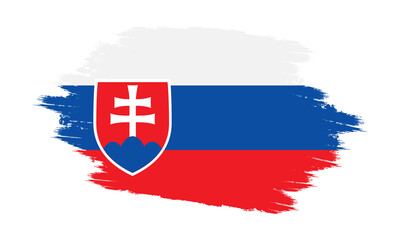 Slovakia Vector Flag. Grunge Slovakia Flag. Slovakia Flag with Grunge Texture. Vector illustration