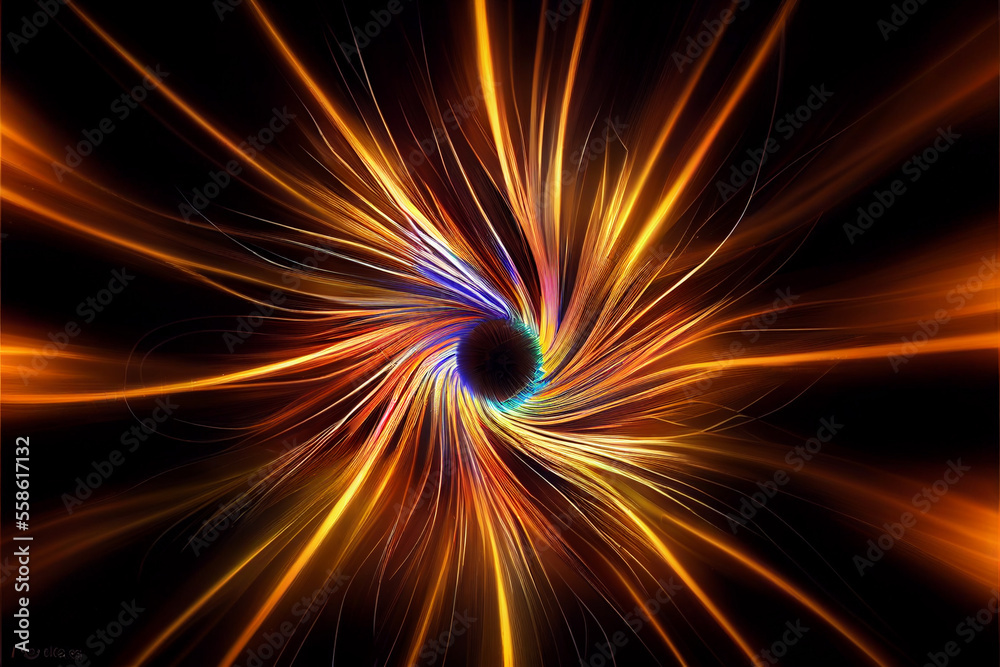 Poster abstract eye concept looking on a nebula dust in infinite space background. . mixed media.