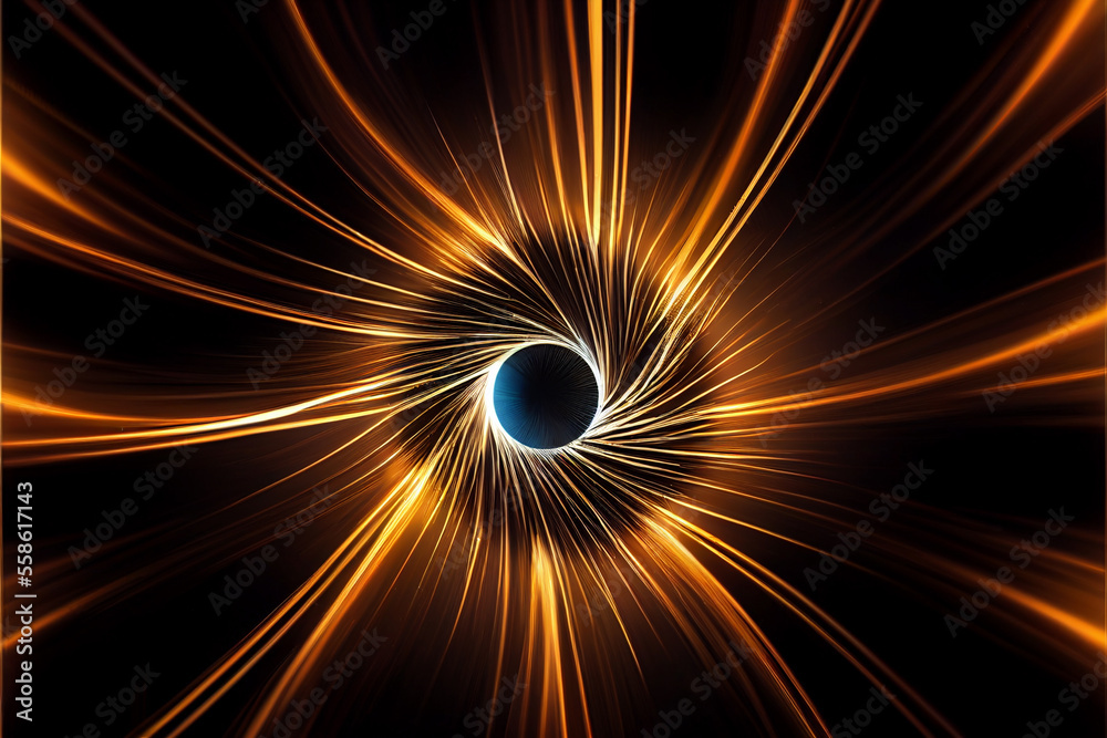 Poster abstract eye concept looking on a nebula dust in infinite space background. . mixed media.
