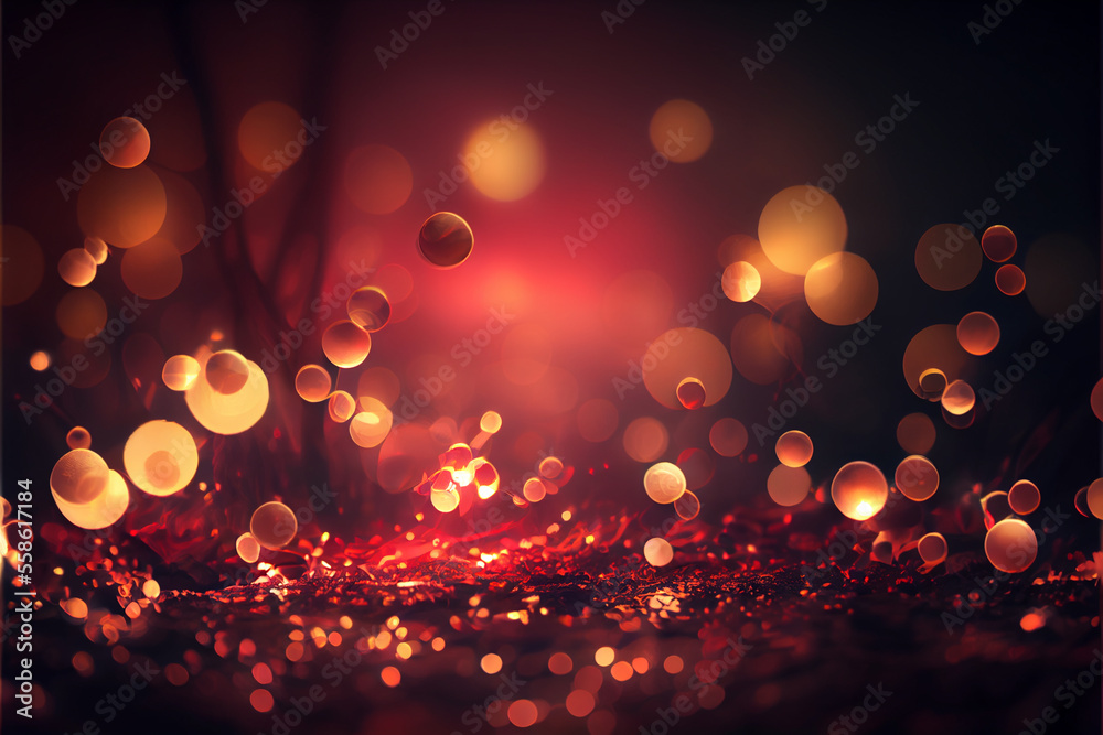 Aufkleber beautiful colored bokeh on a dark abstract background.