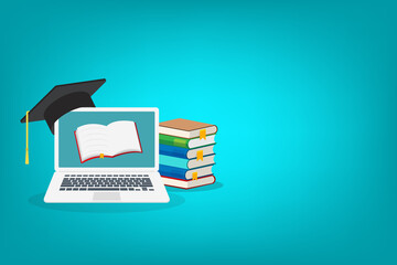 Online learning. Concept of webinar, business online training, education on computer or e-learning concept, video tutorial illustration. 