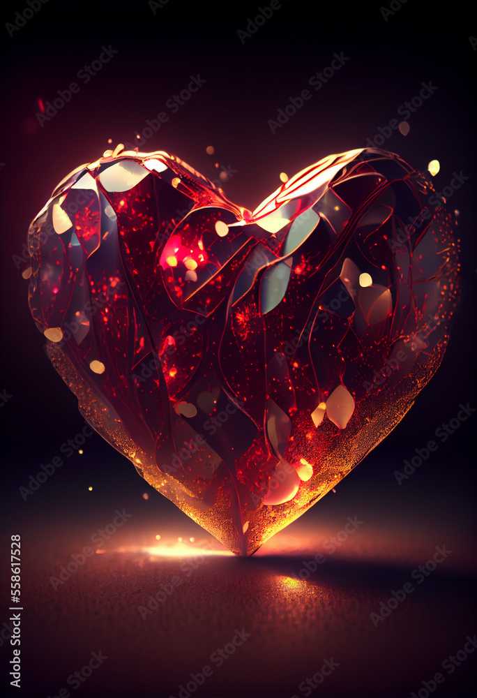 Aufkleber beautiful heart abstract optical light bokeh on a glow background.