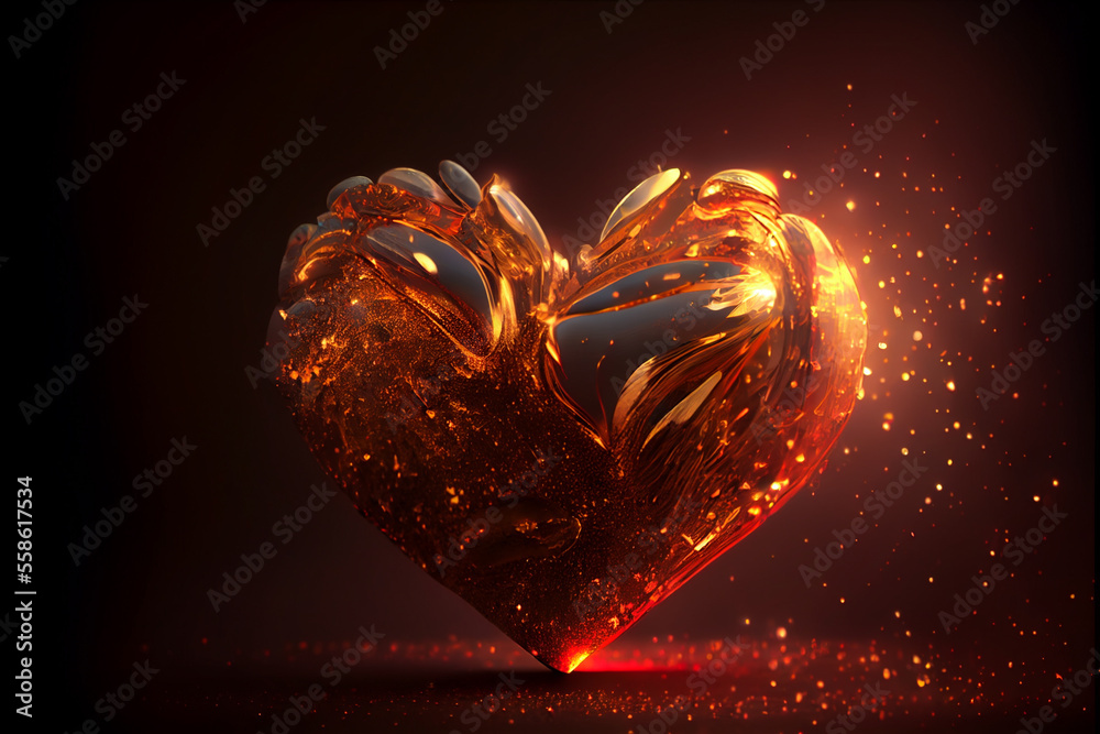 Aufkleber beautiful heart abstract optical light bokeh on a glow background.