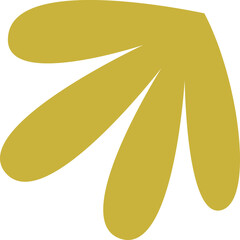Cartoon hand drawn leaf flat icon