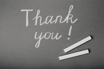 THANK YOU in chalk on a blackboard.