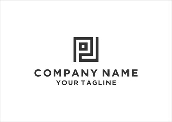 lp or pl logo illustration design vector