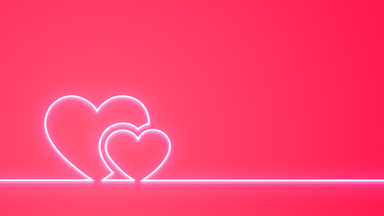 love heart shape with glow light