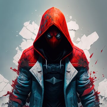 Red Hood, Surreal, Surrealism, Digital Paint, Full Body Pose