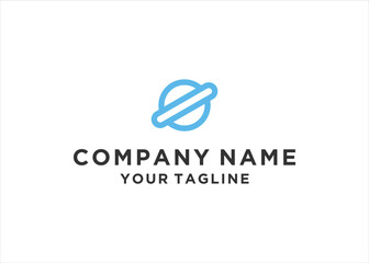 Planet line logo design template concept