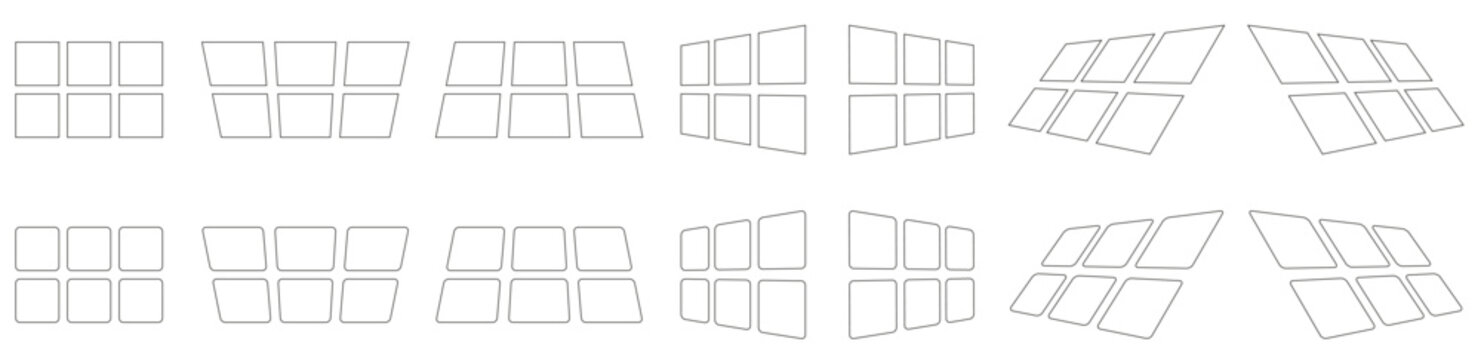 CARRÉS EN PERSPECTIVE contours modifiables