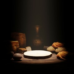 plate on wooden table