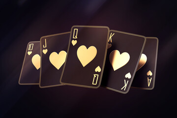 casino cards poker balckjack baccarat 3d render 3d rendering illustration 