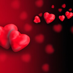 Valentine's Day background of bubble hearts, Generative AI Illustration