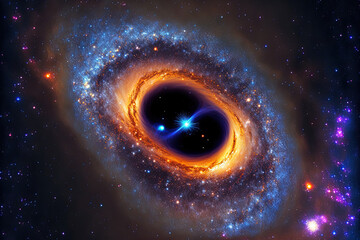 plasma glow disk and a black hole. space based supermassive singularities. Generative AI