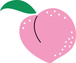 Hand drawn abstract peach flat icon