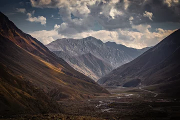 Tableaux ronds sur aluminium brossé K2 Mountain view of Babusar pass in Pakistan
