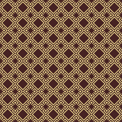 Seamless geometric abstract vector pattern whith rhombuses. Geometric brown and golden modern ornament. Seamless modern background