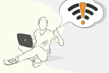 WiFi Signal Issue Icon Vector Design