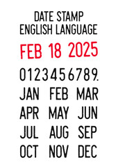 Obraz premium Vector illustration of editable dates stamps in English language (days, months, years)