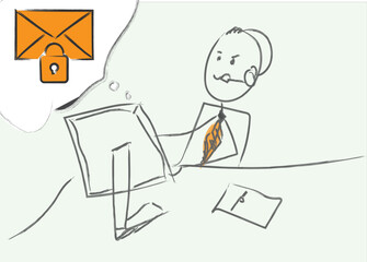 Email spam filtering chat cartoon design