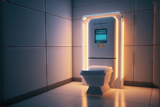 Smart toilet wireless WC of the future generative ai