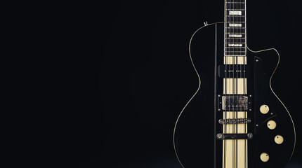 Fototapeta na wymiar Guitar body on black background
