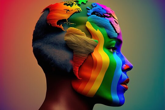 World Made Of Lgbtq People Concept Illustration Generative Ai